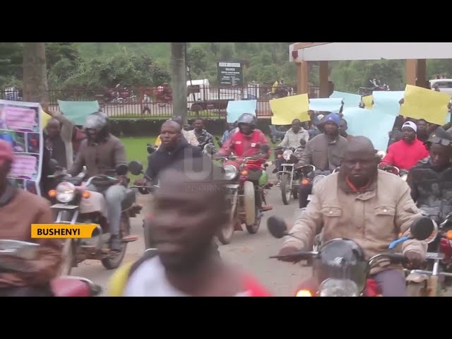 ⁣Bushenyi boda boda murder - Cyclists demonstrate over suspects release