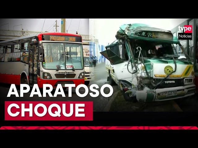 ⁣Callao: cúster chocó contra bus del Corredor Rojo