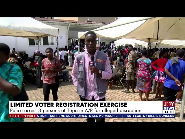 ⁣Limited Voter Registration Exercise: Police arrest 3 persons at Tepa in A/R for alleged disruption