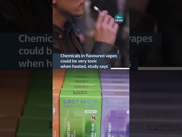 ⁣Chemicals in flavoured vapes could be very toxic when heated, study says #itvnews