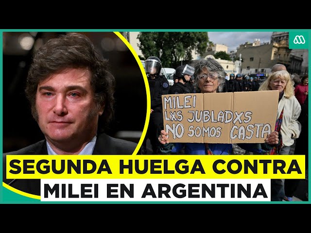 ⁣Segunda huelga contra Javier Milei: Argentinos reclaman por las políticas de reajuste