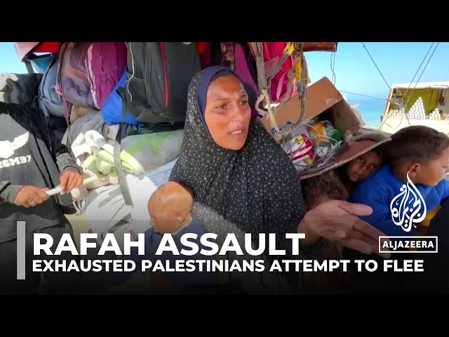 ⁣Palestinian family endures third displacement of Gaza war, faces dire shortages