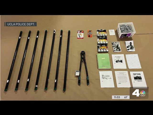⁣Protesters at UCLA had metal pipes, bolt cutters, police say