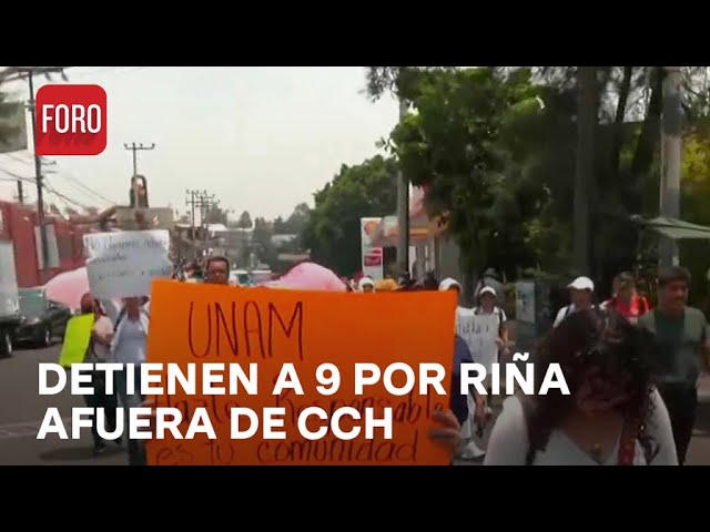 ⁣Confirman 9 detenidos por riña afuera del CCH Naucalpan que dejó un alumno muerto - A las Tres