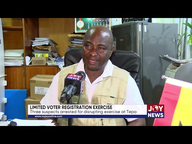 ⁣Limited voter registration exercise: Three suspects arrested for disrupting exercise at Tepa