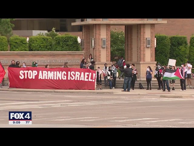 ⁣UT Arlington cracks down on "encampment" set up by pro-Palestinian protesters