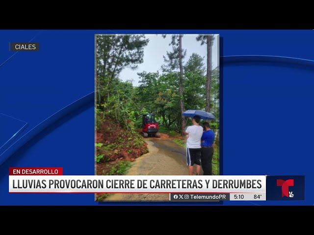 ⁣Reabren carreteras que fueron afectadas por derrumbes en Ciales