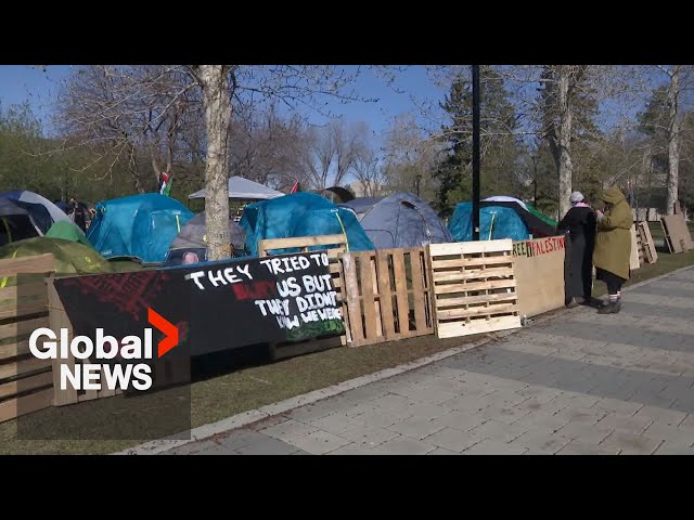 ⁣Gaza protests: Pro-Palestinian encampment set up at University of Calgary