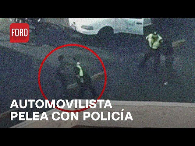 ⁣Captan pelea entre policía y automovilista en Tacubaya - Las Noticias