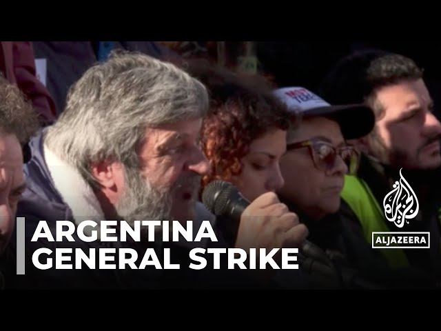 ⁣Argentina protests: Multiple unions strike over budget cuts