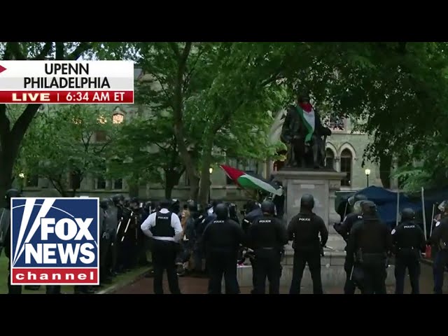 ⁣Police arrest anti-Israel protesters at UPenn
