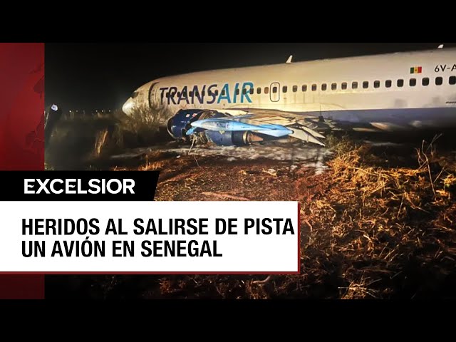 ⁣Avión se sale de pista en Senegal y deja 11 heridos