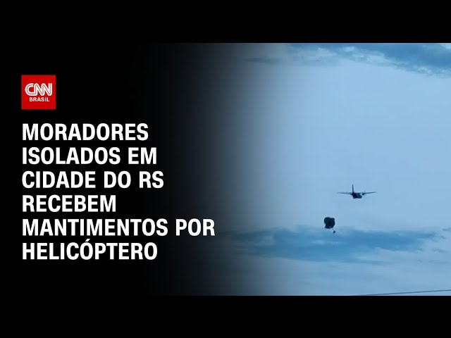 ⁣Moradores isolados em cidade do RS recebem mantimentos por helicóptero | BRASIL MEIO-DIA