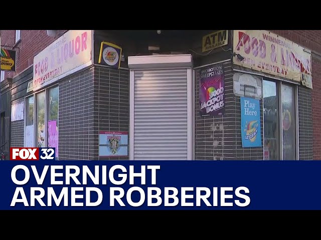 Armed robbers hit 6 businesses overnight on Chicago’s Northwest Side