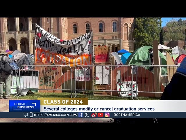 ⁣Global Business: Campus protests dampen hope of graduation celebrations for Class of 2024