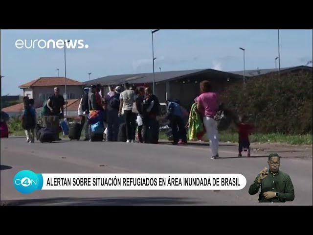 ⁣Alertan sobre situación refugiados en área inundada en Brasil