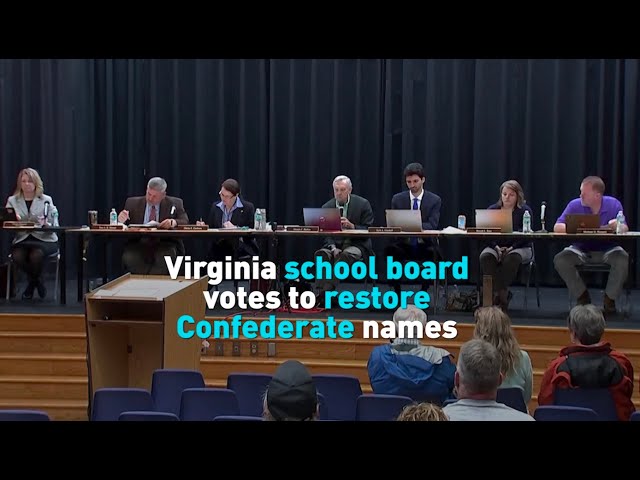 ⁣Virginia school board votes to restore confederate names