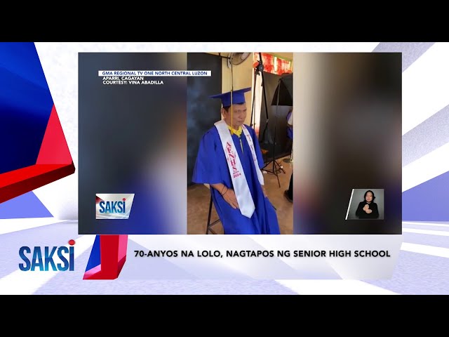 ⁣SAKSI RECAP: 70-anyos na lolo, magtatapos ng senior high school (Originally aired on May 9, 2024)