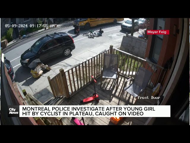 ⁣Young girl hit by cyclist in Montreal while crossing for school bus