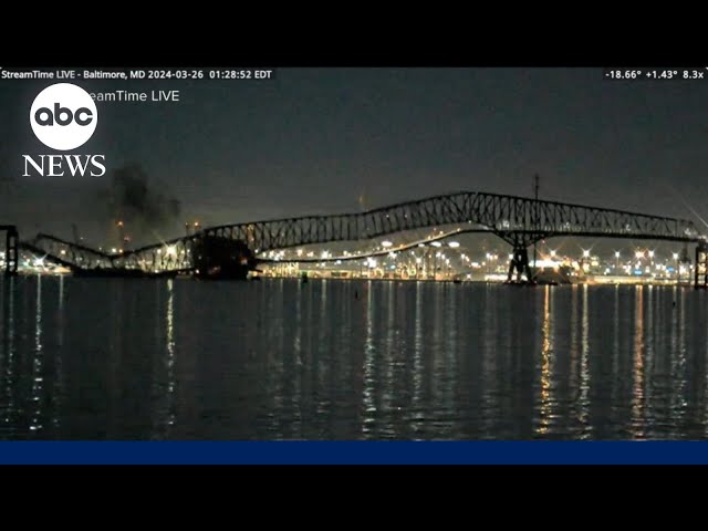 ⁣New video in Baltimore bridge collapse