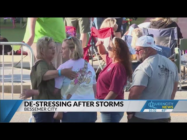 ⁣Bessemer City neighbors de-stress after major storms