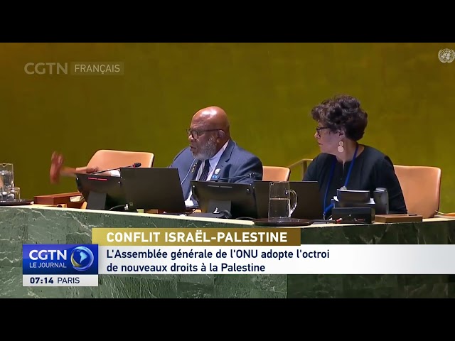 ⁣L'Assemblée générale de l'ONU soutient l'adhésion de la Palestine à part entière