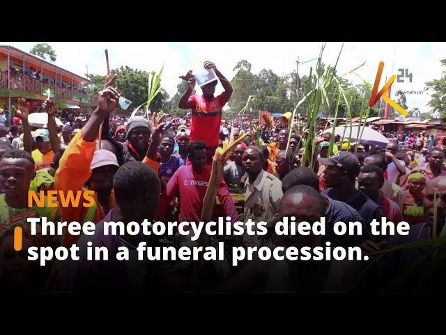 Three motorcyclists died on the spot in a funeral procession at Isulu market.