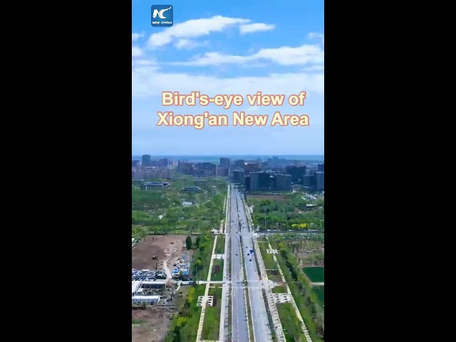 Bird's-eye view of China's Xiong'an New Area with FPV drone