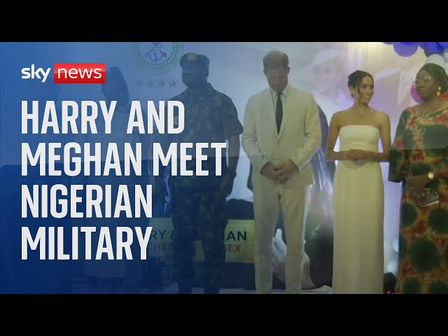 ⁣Watch live: Prince Harry and Meghan meet Nigerian military officials