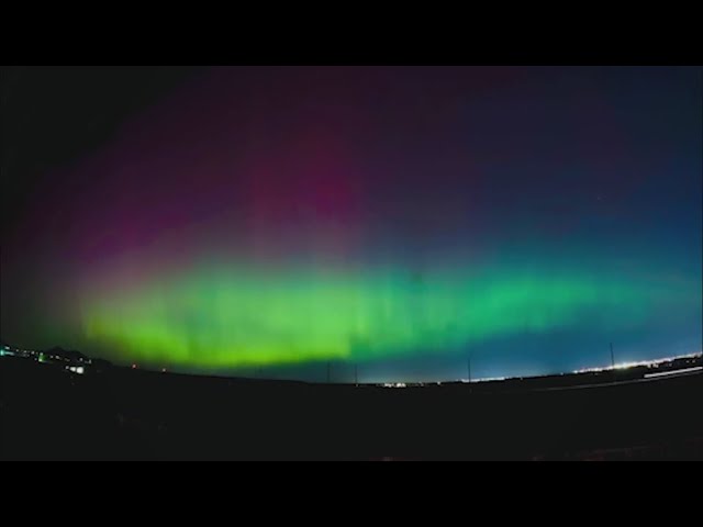 ⁣Timelapse captures aurora borealis in Colorado