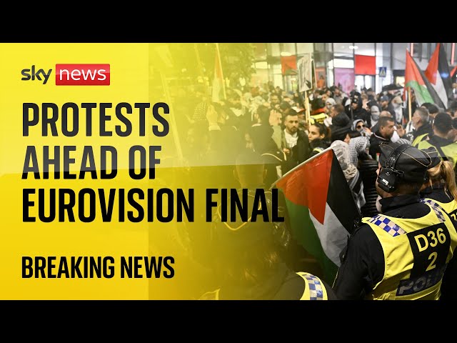 ⁣Watch live: Protests ahead of Eurovision final
