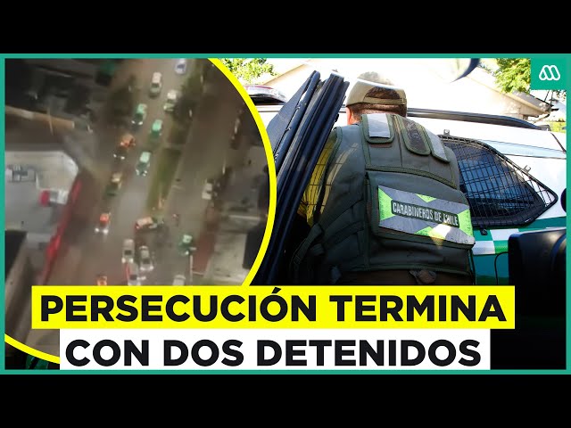 ⁣Persecución policial termina con dos detenidos en San Ramón