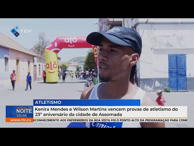 ⁣Kenira Mendes e Wilson Martins vencem provas de atletismo do 23º aniversário da cidade de Assomada