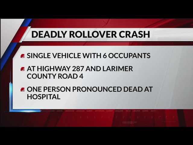⁣1 dead, 5 in hospital after single-vehicle rollover crash on Highway 287