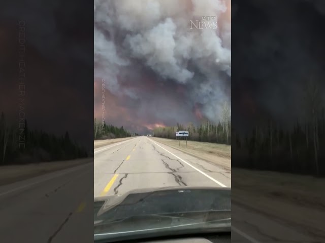 ⁣WATCH | Plumes of wildfire smoke fill the sky in Northwest Territories