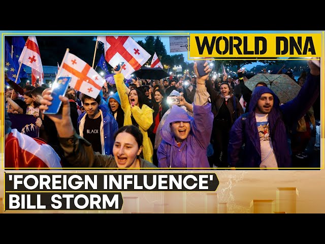 ⁣Thousands rally in Tbilisi against 'foreign influence' bill | World DNA | WION