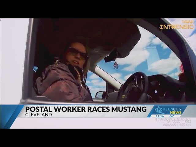 ⁣Postal worker drives 100+ mph, allegedly racing Mustang