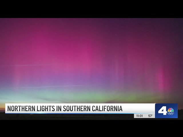 ⁣Angelenos hit the mountains for a glimpse of the Northern Lights