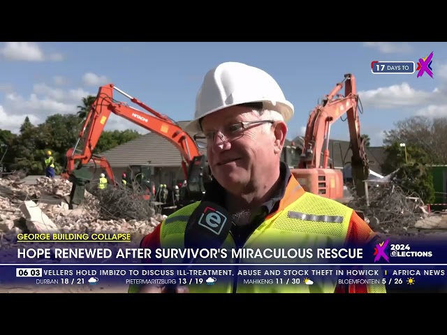 ⁣George building collapse | Hope renewed after survivor rescued