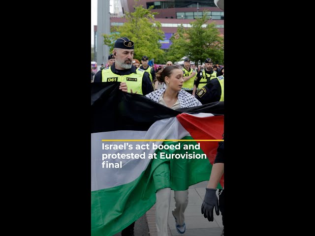 ⁣Boos inside and protests outside Eurovision final over Israel's act | #AJshorts