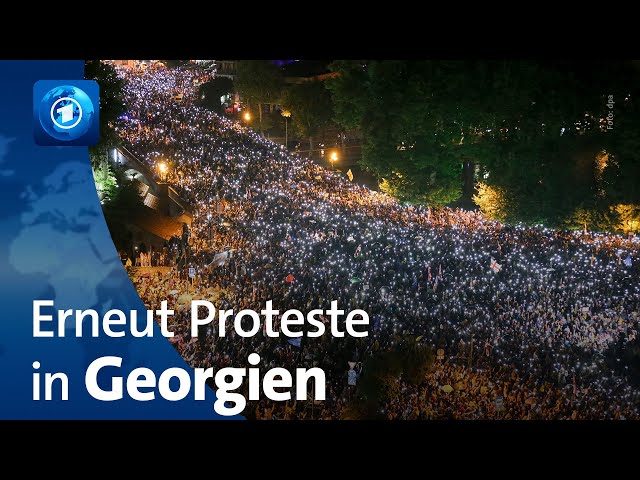 ⁣Erneut Massenproteste gegen geplantes Gesetz in Georgien