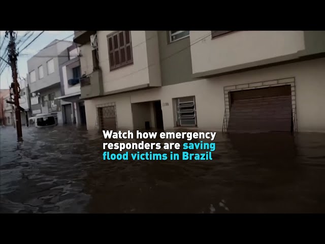⁣Watch how emergency responders are saving flood victims in Brazil