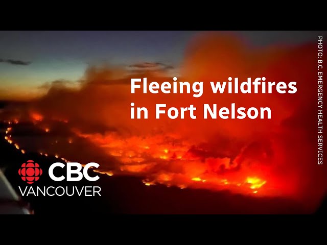 ⁣Evacuees escape raging wildfire in northeast B.C.