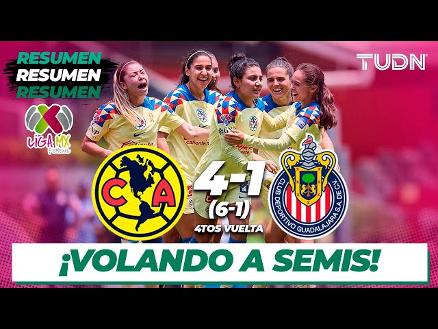 ⁣Resumen y goles | América 4(6)-(1)1 Chivas | Liga Mx Femenil - CL2024 Semis | TUDN