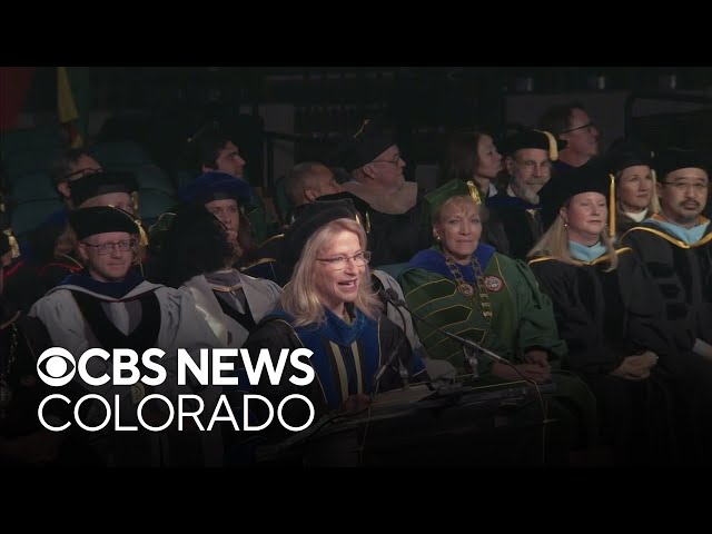 ⁣Protest briefly disrupts CU Denver graduation ceremony