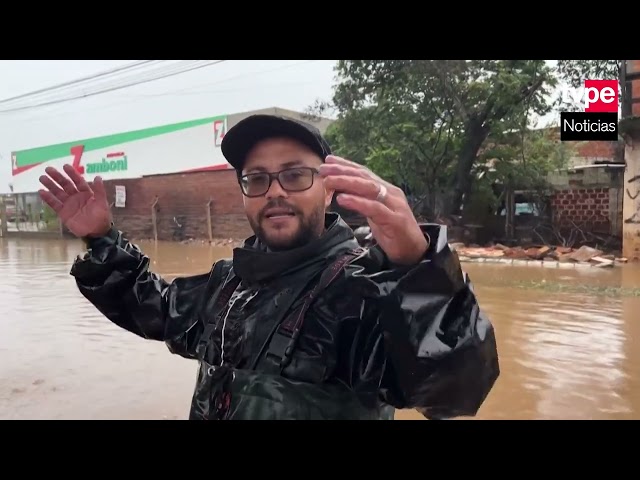 ⁣Los ríos aumentan su caudal en el sur de Brasil arrasado por las inundaciones