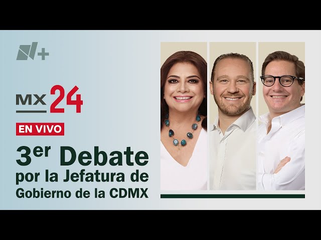 ⁣Tercer Debate por Jefatura de CDMX en Vivo: Clara Brugada, Santiago Taboada y Salomón Chertorivski