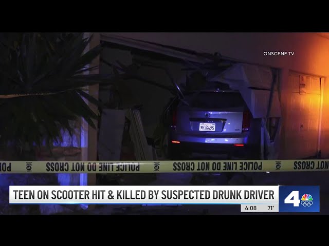 ⁣Teen on scooter killed by suspected drunk driver