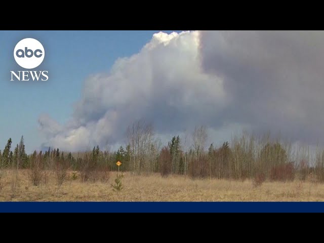 ⁣Canadian wildfires force thousands to evacuate