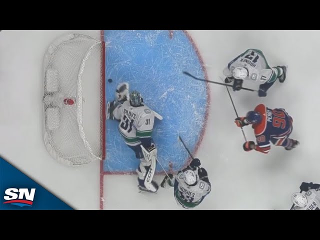 ⁣Lengthy Review Upholds Arturs Silovs' Goal-Line Save vs. Oilers
